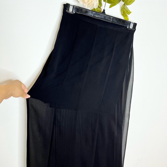 Zara Pleated Semi-Sheer Maxi Skirt - Picture 8 of 9